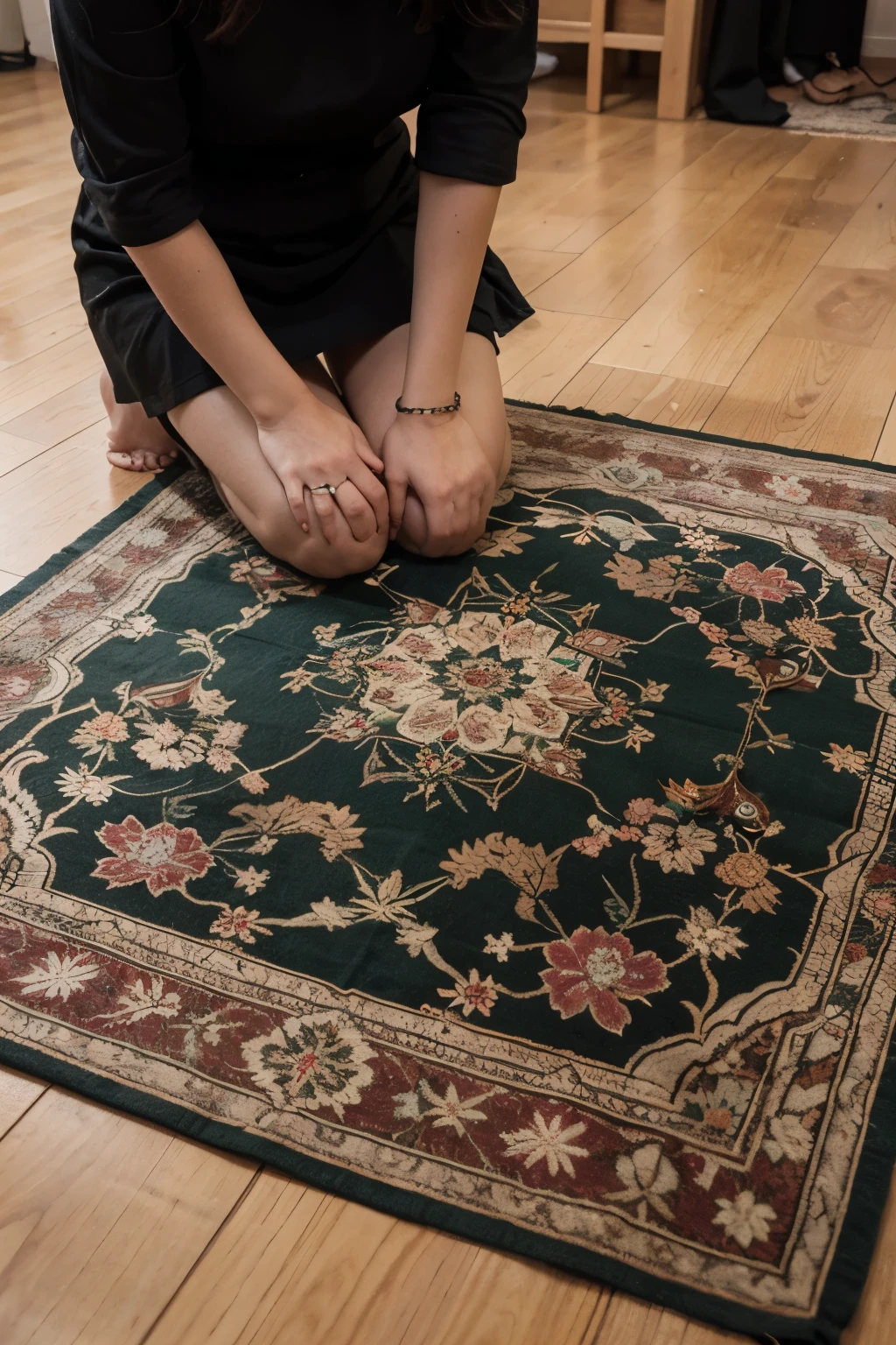 Islamic prayer mat and rosary