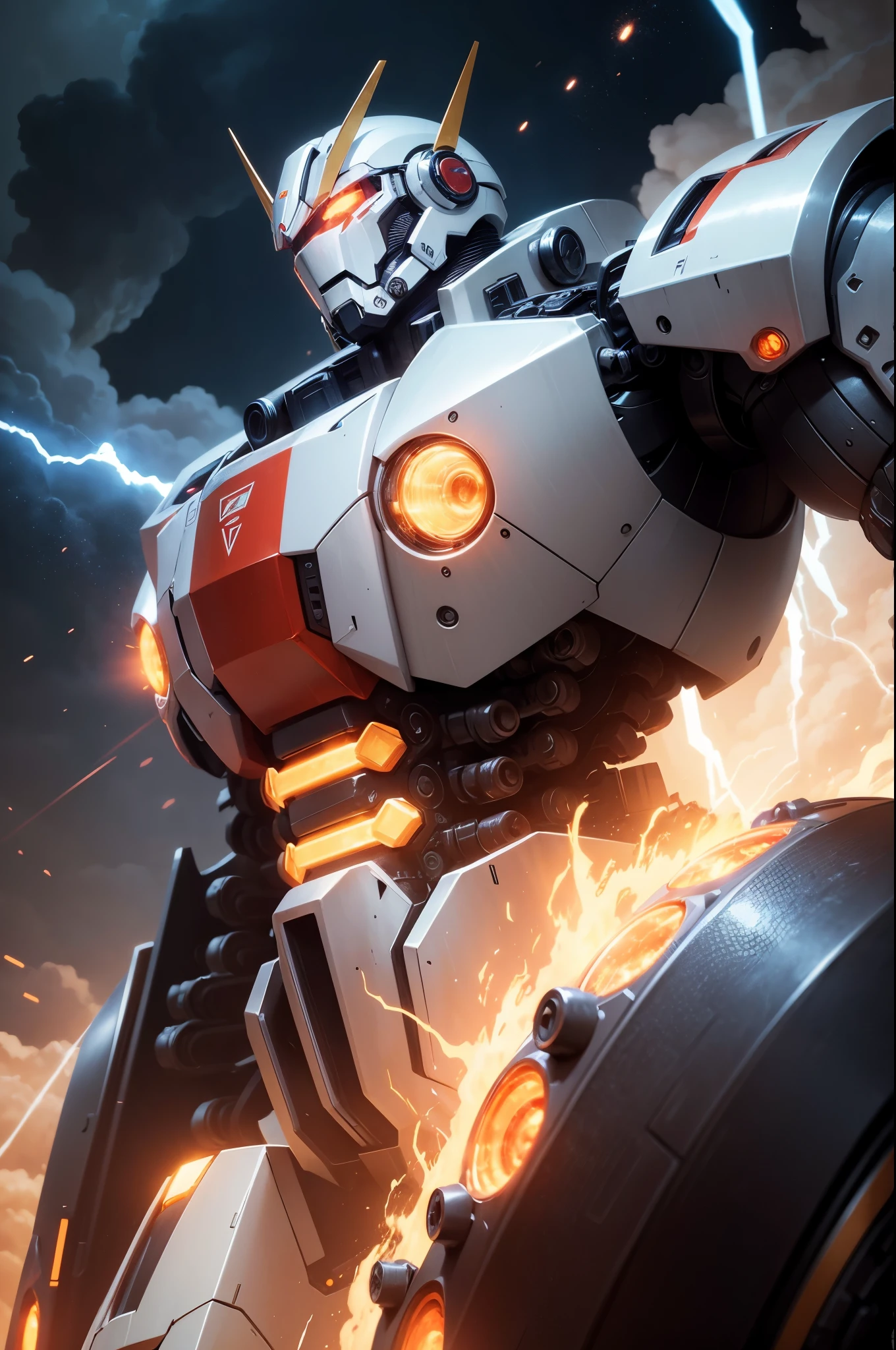 "Majestic mecha emanating unstoppable power, emanating an awe-inspiring aura." --auto