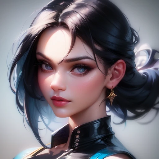 um close up de uma mulher com um cabelo roxo e azul, style Artgerm, Rossdraw 1. 0, RossDraw Retrato, Artgerm style, Artgerm portrait, Rossdraw 2. 0, style of Artgerm, Artgerm detailed, extremely detailed Artgerm, RossDraw pintura digital, Modelo IG | Artgerm