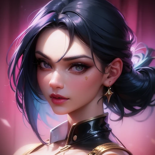 um close up de uma mulher com um cabelo roxo e azul, style Artgerm, Rossdraw 1. 0, RossDraw Retrato, Artgerm style, Artgerm portrait, Rossdraw 2. 0, style of Artgerm, Artgerm detailed, extremely detailed Artgerm, RossDraw pintura digital, Modelo IG | Artgerm