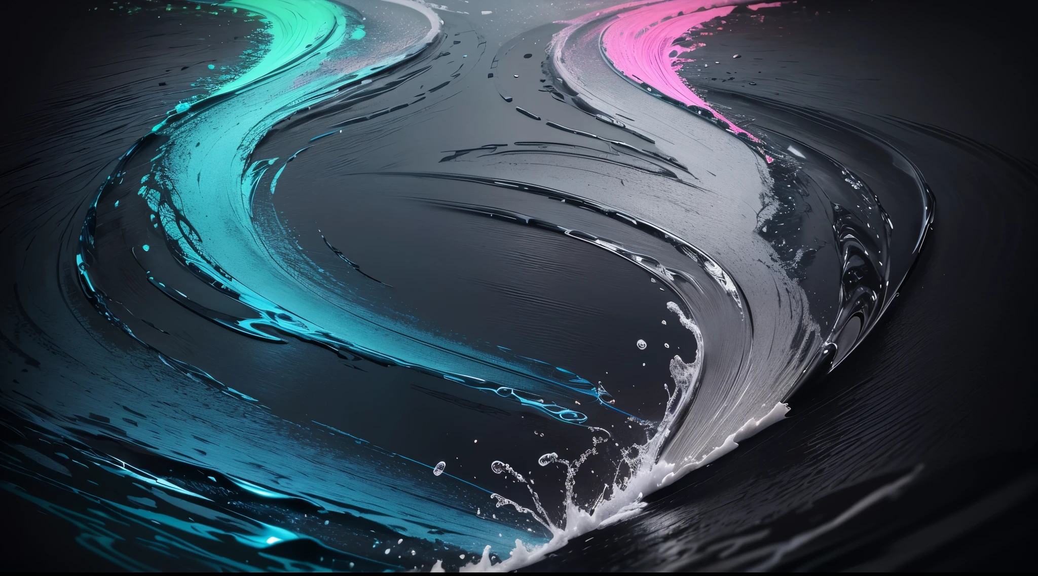 water,colorful,neon,watery,high resolution, high quality,neon color background, dark grey background, black grey grdient