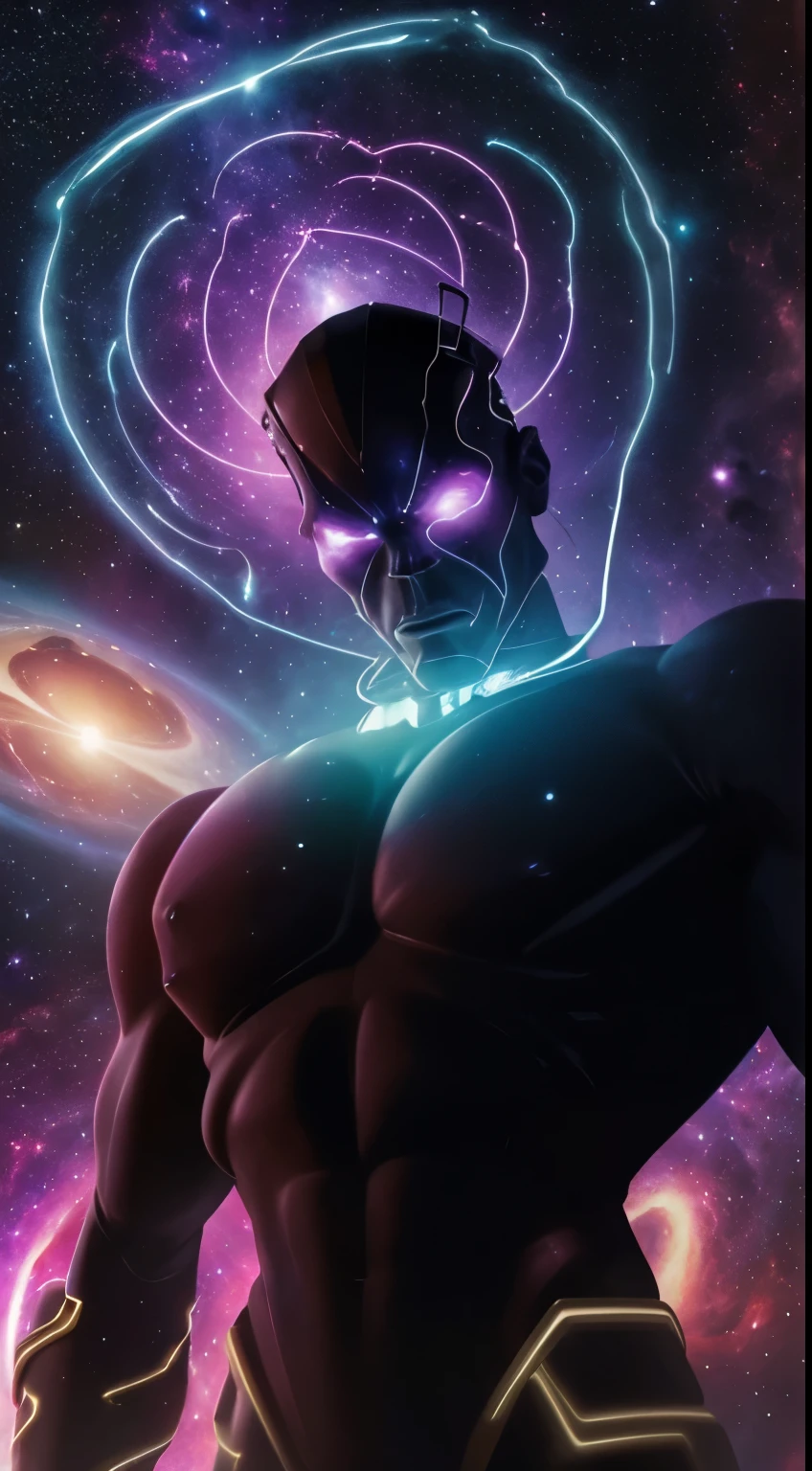 (cosmic entity,galactus-like,galaxies,roamingbody,immense cosmic power),(hyper-realistic,ultra-detailed,high resolution,4k),vivid colors,concept artist,cosmic landscape,surreal lighting