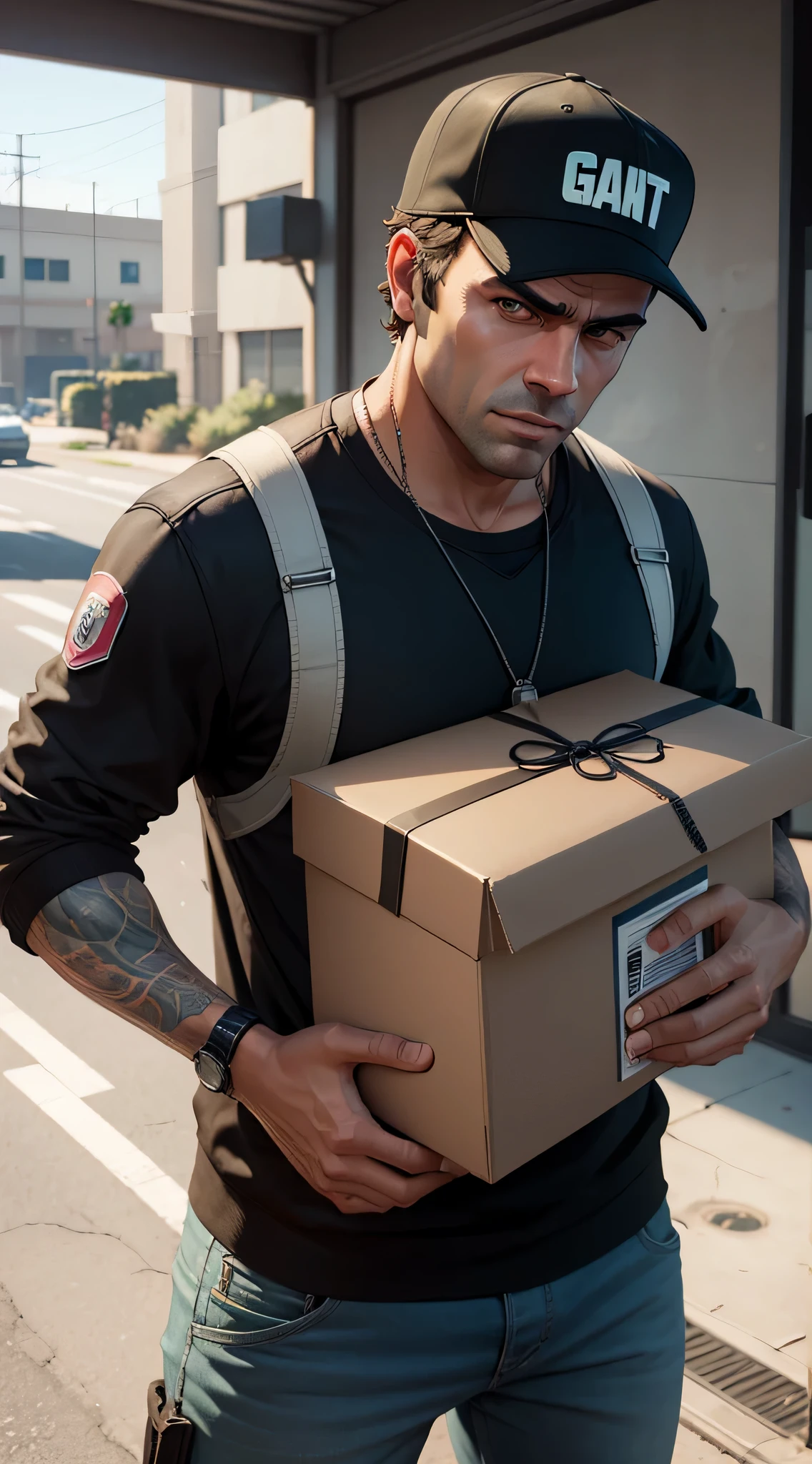 Make a package delivery character in GTA V style