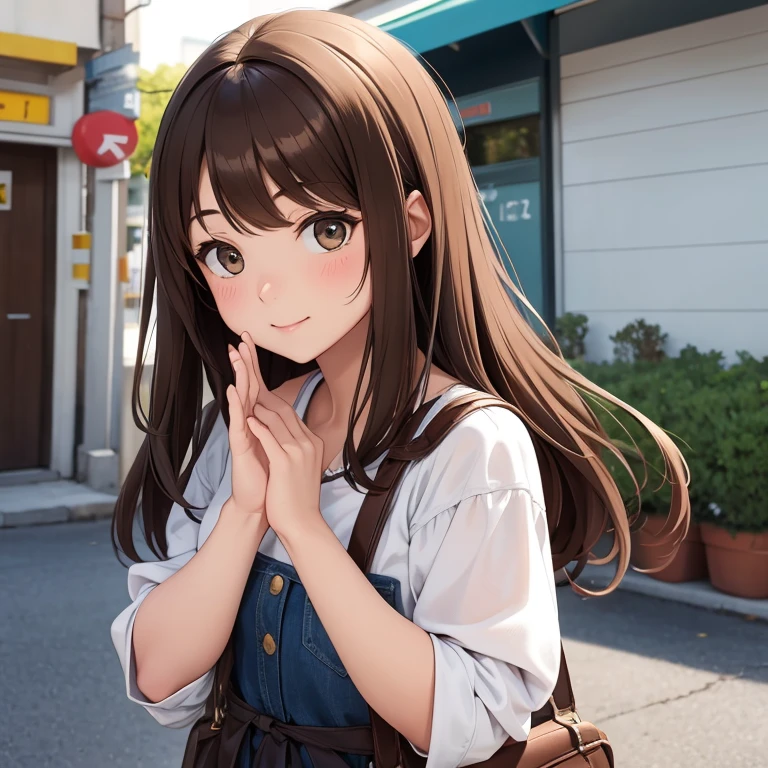 Friendly, cute, girl, brown hair