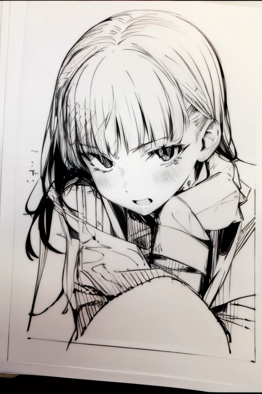 pen_sketch_style, 1girl, solo, ink, sketch,