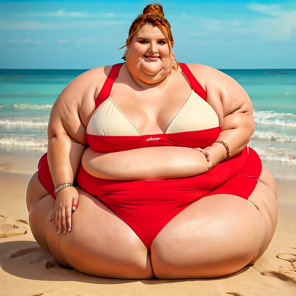 Extremely ultra morbidly obese fat  body - Bella Thorne -Extremely ultra morbidly obese  very round fat belly-Extremely ultra morbidly obese fat face-Extremely ultra morbidly obese  fat arms-Extremely ultra morbidly obese fat  legs-Extremely ultra Morbidly obese fat hands-Extremely ultra morbidly obese Feets-Beach-Gigantic enormous round belly-red Baywatch swimsuit