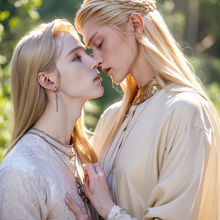 (masterpiece, best quality, 4k, photo:1.35), (good blonde Prince Ivan wants to kill depraved homosexual ageless immortal tall slender androgynous albino king Koschei, but there are two secrets: Ivan is a son of Koschei and Koschei's death is in his testicles:1.5)