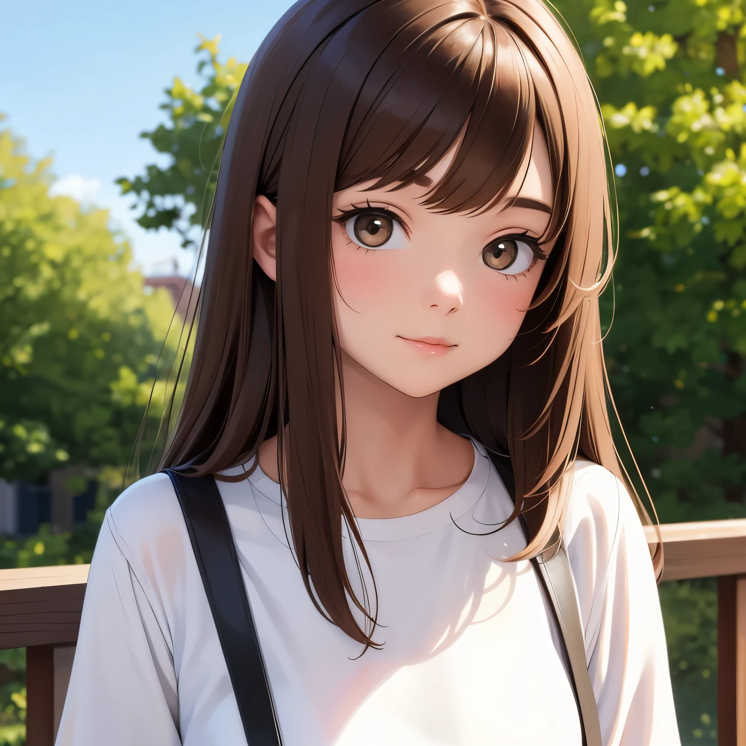 Friendly, cute, girl, brown hair