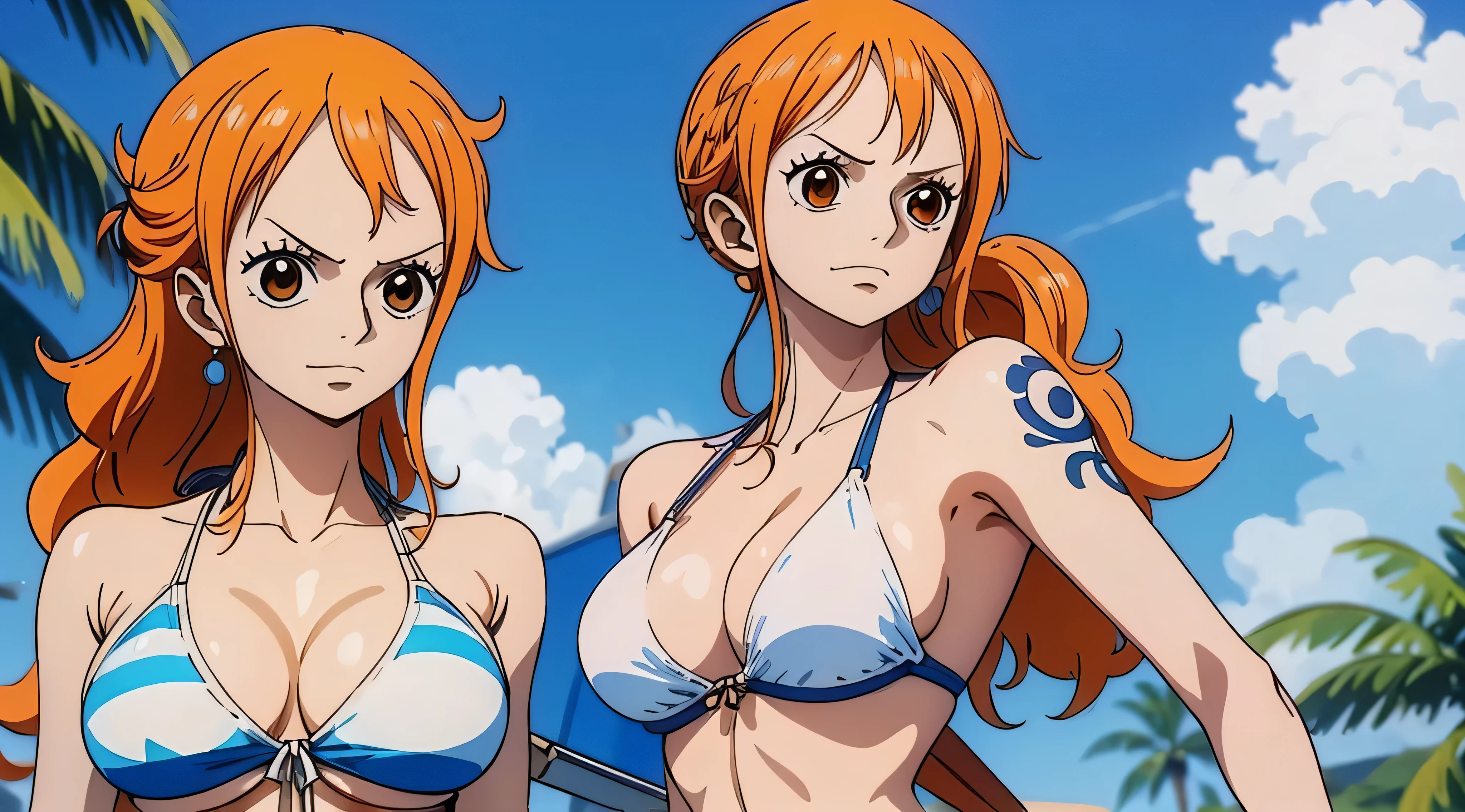 ((best quality)), ((masterpiece)), (detailed), 1girl, , naked, hentai, nsfw, nami one piece, long orange hair, nice , no clothing, 18+, cum