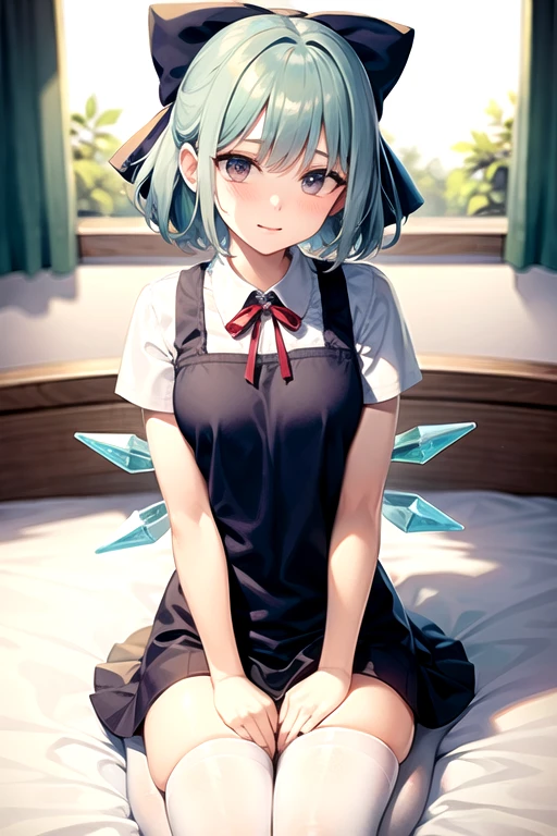 ((masterpiece)), (Highest quality、32k), Cirno having intense vaginal sex with a man, ((Intense vaginal sex with a man : 1.5)),male,penis,Cowgirl Sex, Big Breasts, 激しく打ち付ける, バウンドする胸, ハメ撮り, NSFW