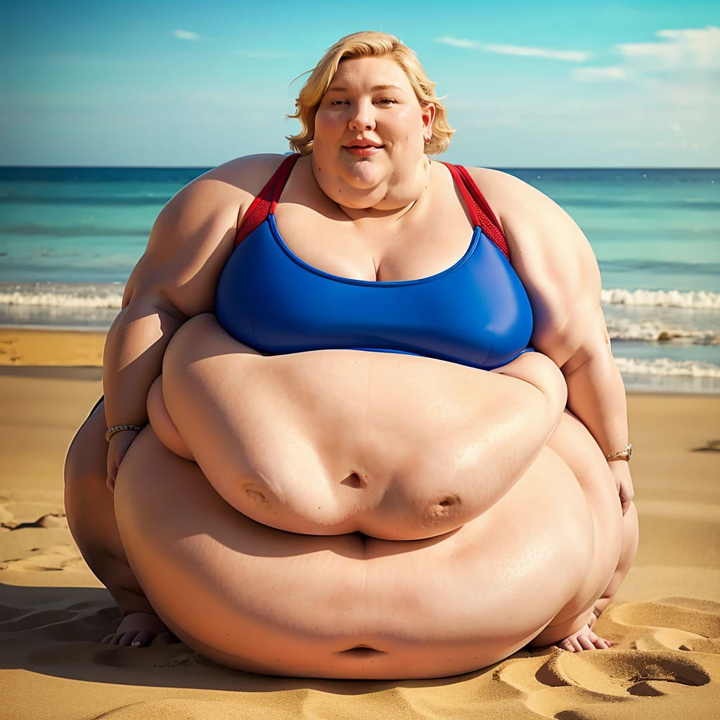 Extremely ultra morbidly obese fat  body - Cate  Blanchett -Extremely ultra morbidly obese  very round fat belly-Extremely ultra morbidly obese fat face-Extremely ultra morbidly obese  fat arms-Extremely ultra morbidly obese fat  legs-Extremely ultra Morbidly obese fat hands-Extremely ultra morbidly obese Feets-Beach-Gigantic enormous round belly-red Baywatch swimsuit