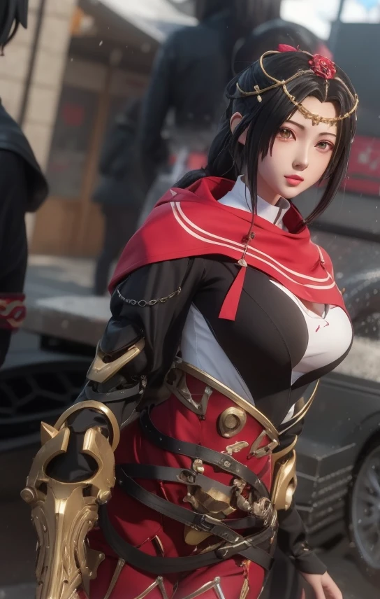 anime figure (bigger) Wearing a white apron and black hair, azure line style, Fleet series style, pixiv 3dcg, Ahegao, Kushat Wreath, Anime cute art style, From《Azur route》videogame, biomechanical oppai, Top Ranked on Pixiv, Best quality at best, 8K high-definition, thigh gap, seminude