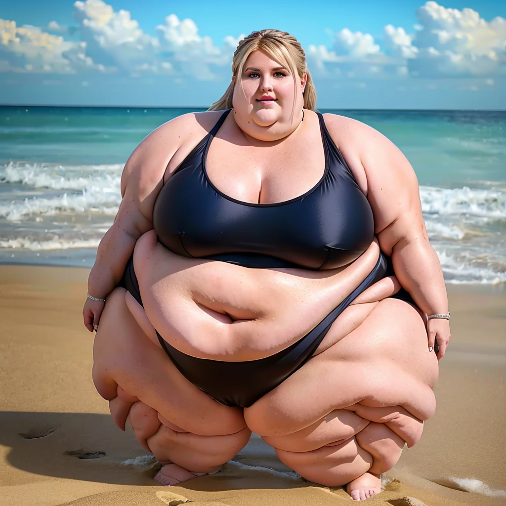 Extremely ultra morbidly obese fat body - Dana Brooke -Extremely ultra morbidly obese very round fat belly-Extremely ultra morbidly obese fat face-Extremely ultra morbidly obese fat arms-Extremely ultra morbidly obese fat legs-Extremely ultra Morbidly obese fat hands-Extremely ultra morbidly obese Feets-Beach-Gigantic enormous round belly-red Baywatch swimsuit