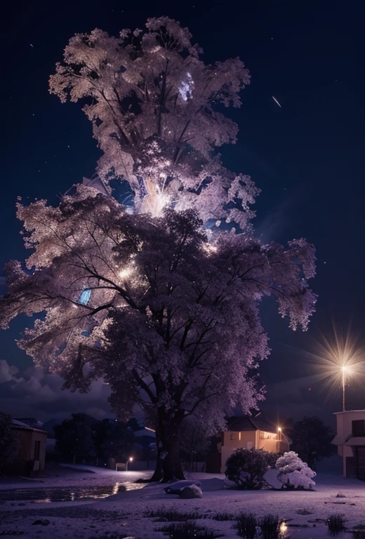 (best quality,4k,8k,Altas,master part:1.2),ultra-detalhado,(Realistic,photoRealistic,photo-Realistic:1.37),fireworks,luar,lua cheia,night sky,luzes cintilantes,estrelas cintilantes,reflective surfaces,Paisagens exuberantes, cores vibrantes, ethereal atmosphere, magical scenery, dreamlike scenery, beleza encantadora, ambiente sereno e tranquilo, surRealistic, mystique, dramatic contrast, brilho suave e suave, sombras sutis, Brilho Celestial, raios brilhantes da lua, visuais cativantes e hipnotizantes, peaceful and harmonious composition, Uso magistral da luz, silhuetas ao luar, magical fireworks display, dynamic and explosive energy.