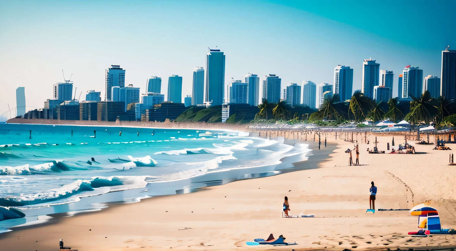 urban city, beach