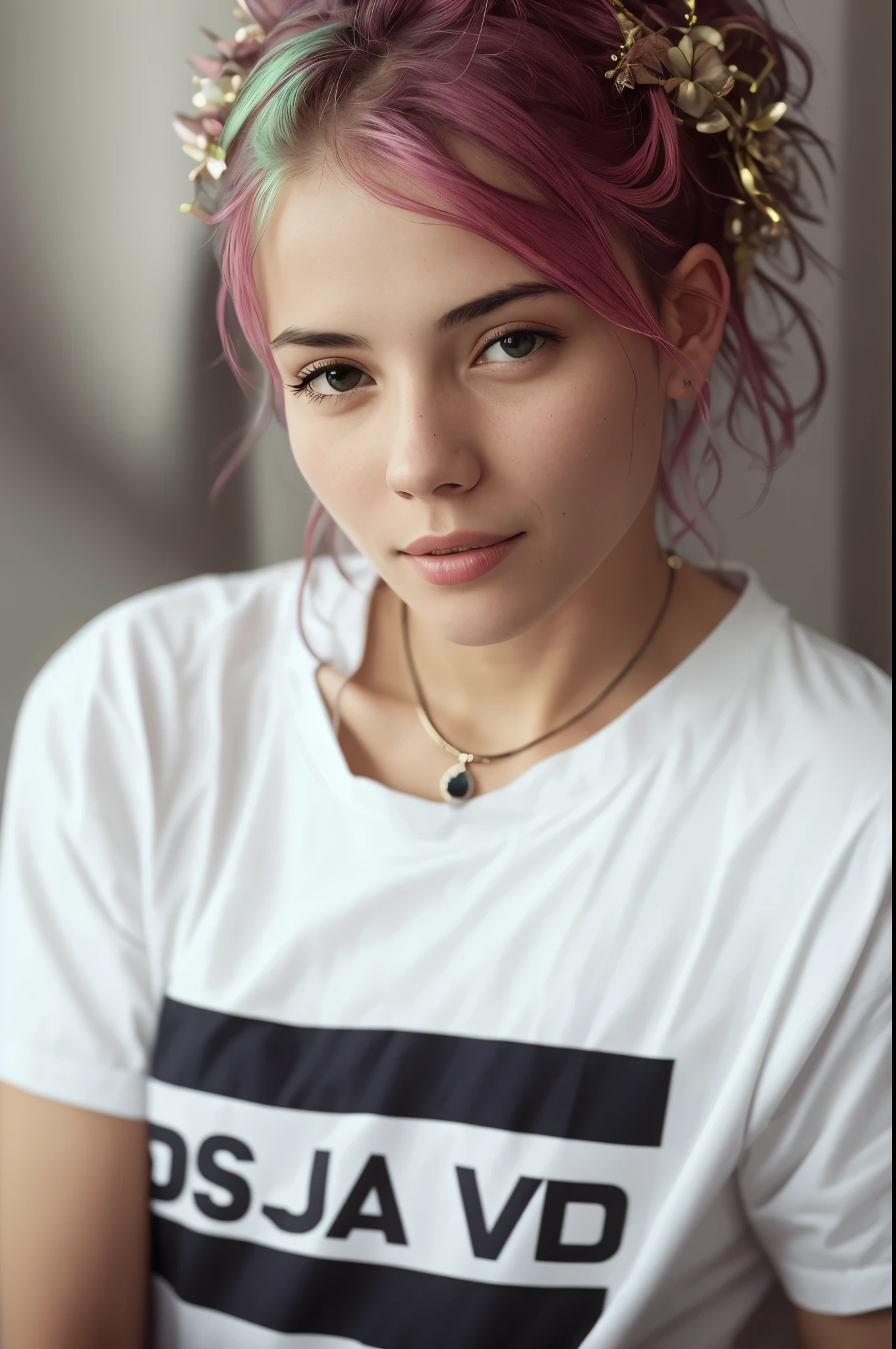 best quality, masterpiece, highres, 1girl,china dress,hair ornament,necklace, jewelry,Beautiful face,upon_body, tyndall effect,photorealistic, dark studio, rim lighting, two tone lighting,(high detailed skin:1.2), 8k uhd, dslr, soft lighting, high quality, volumetric lighting, candid, Photograph, high resolution, 4k, 8k, Bokeh, pink hair, nude,