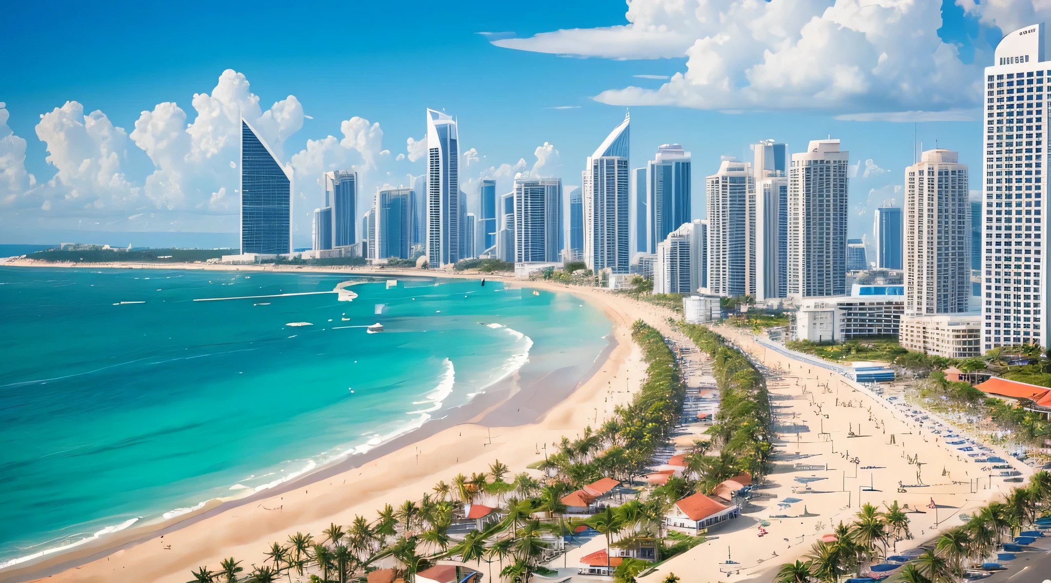 urban city, beach