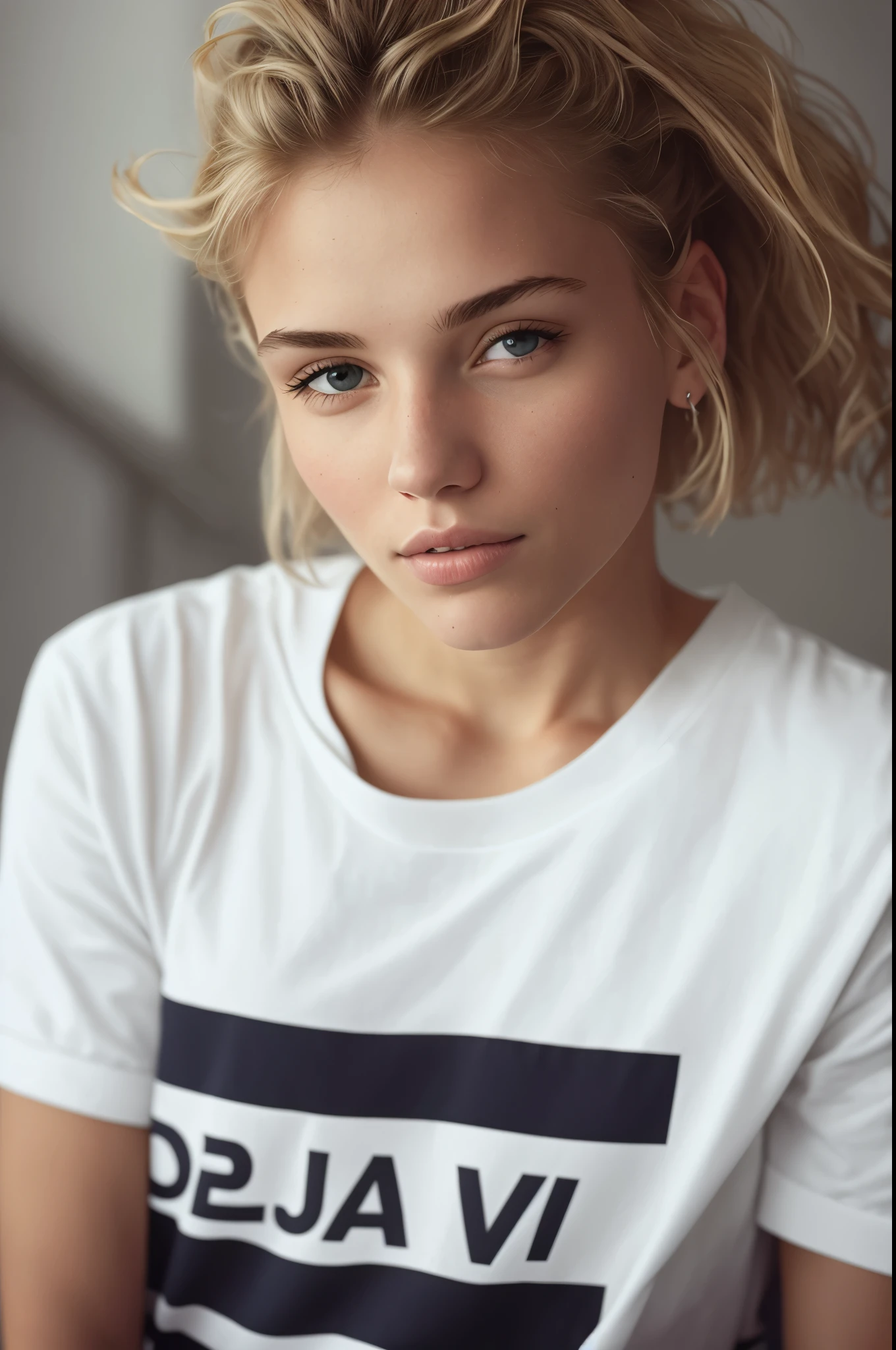 Mujer rubia con cabello largo y rubio, en una sudadera blanca, Who looks at the camera, Retrato de una bella modelo, Formato vertical de 50 mm, Rostro perfecto ), Formato vertical de 60 mm, Retrato Sophie Mudd, Foto de una mujer hermosa, Daniela Uhlig, Portrait of a Nordic Girl, Posando con las manos en una foto de retrato de caderas, hermosa chica rubia, Rostro perfecto, Magdalena Radziej