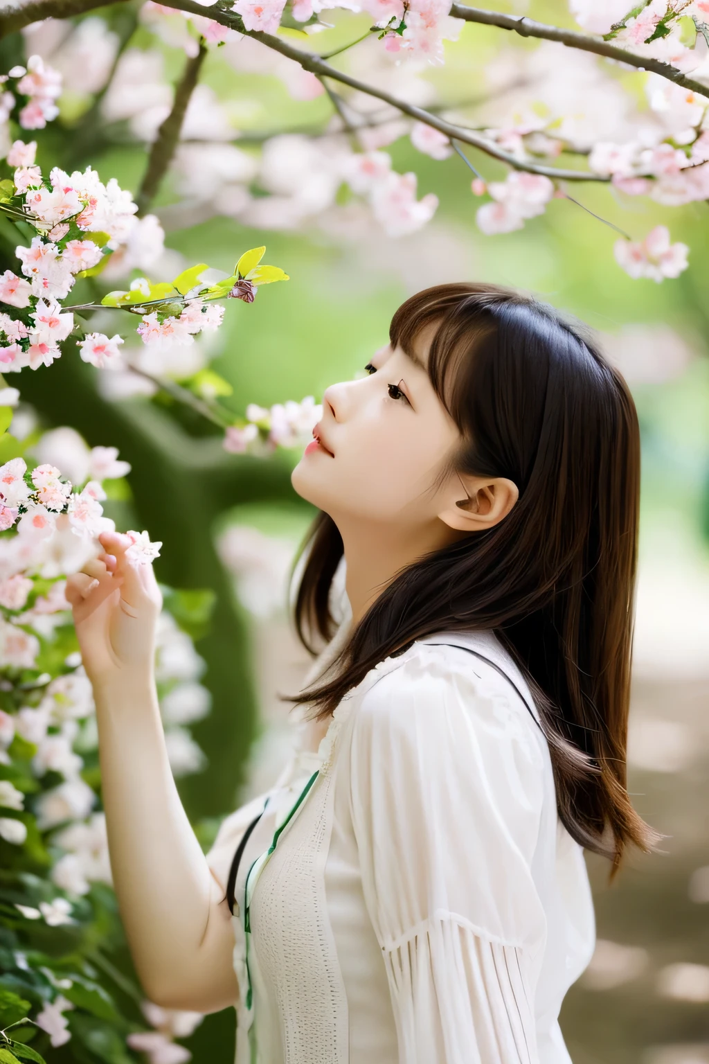 Perfect Beautiful Girl、Full Beautiful Girl、masterpiece、16K resolution、pure、gravure、high-level image quality、hightquality、Spring brook,mentally suffocating、Get stuck、Beautiful limbs、Tree leakage day、、