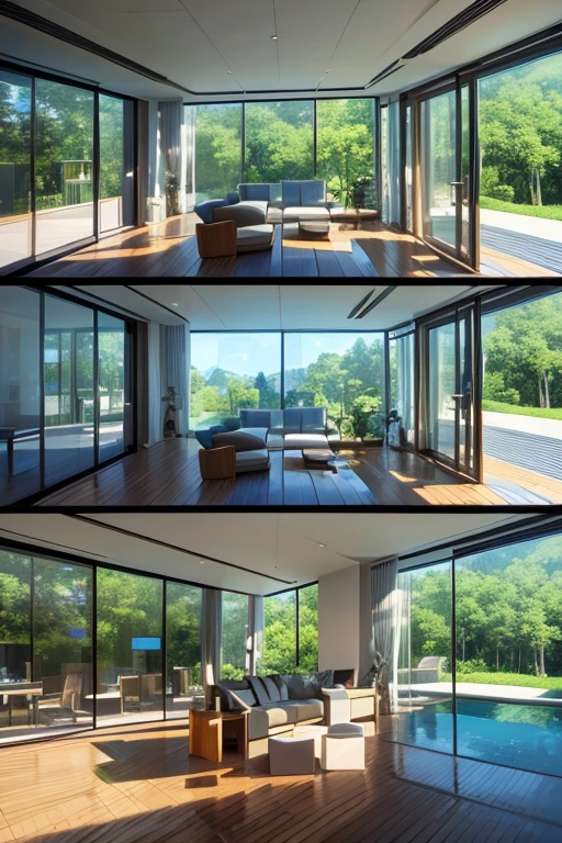(best quality,4k,8k,highres,masterpiece:1.2),ultra-detailed,(realistic,photorealistic,photo-realistic:1.37),Spacious modern villa with a grand bay window overlooking the forest,large panoramic windows in a contemporary villa,luxurious glass wall in a modern villa overlooking the enchanting forest,expansive glass doors in a contemporary forest-facing villa,tall glass windows in a modern villa affording breathtaking views of the lush forest,beautifully designed modern villa with a large glass facade showcasing the stunning forest scenery,glamorous floor-to-ceiling windows in a modern forest-view villa,grandeur of a modern villa with a massive glass wall offering a mesmerizing forest view,gorgeous contemporary villa with expansive glass windows framing the captivating forest panorama,stylish villa with an impressive glass façade providing a seamless connection to the serene forest surroundings,enchanting forest-facing villa with a magnificent glass walled living area,modern villa nestled amidst the tranquil forest landscape,scenic villa with floor-to-ceiling windows embracing the serenity of the surrounding woodland,architectural marvel of a forest-view villa with a spectacular glass-enclosed room,immaculately designed villa with a stunning glass wall opening up the interior to the picturesque forest scenery,picturesque forest retreat with a modern glass-walled dwelling,contemporary forest villa with a grand glass window showcasing the natural beauty of the surroundings,serene forest sanctuary with a modern villa featuring a panoramic glass panel,artistic contemporary villa seamlessly blending into the forest with its extensive glass walls,tranquil forest backdrop complementing the sleek design of a modern villa,modern villa perfectly integrated into the forest landscape with its transparent glass walls,harmony of nature and art captured in a modern villa with a panoramic glass vista,glass-encased forest-view villa radiating elegance and sophistication,secluded forest getaway with a breathtaking modern villa and its expansive glass façade,mesmerizing forest panorama visible from the spacious glass-walled living area of a contemporary villa,luxury and nature intertwined in a modern forest-view villa with its grand glass structure,tranquility of the forest integrated into a modern villa through its extensive glass wall,architectural masterpiece of a modern villa with a grandiose glass wall showcasing the enchanting forest,awe-inspiring forest landscape seamlessly blending with the contemporary design of a glass-front villa,grandeur and serenity unite in a modern villa with a vast glass façade embracing the surrounding forest,striking forest-facing villa designed with floor-to-ceiling glass walls to embrace the natural beauty of the surroundings,artistic fusion of a modern villa and the forest brought to life through a stunning glass-enclosed living area,ravishing forest view brought indoors by an elegant modern villa with its striking glass wall,seamless connection between interior and nature achieved in a modern villa with an expansive glass panel overlooking the enchanting forest