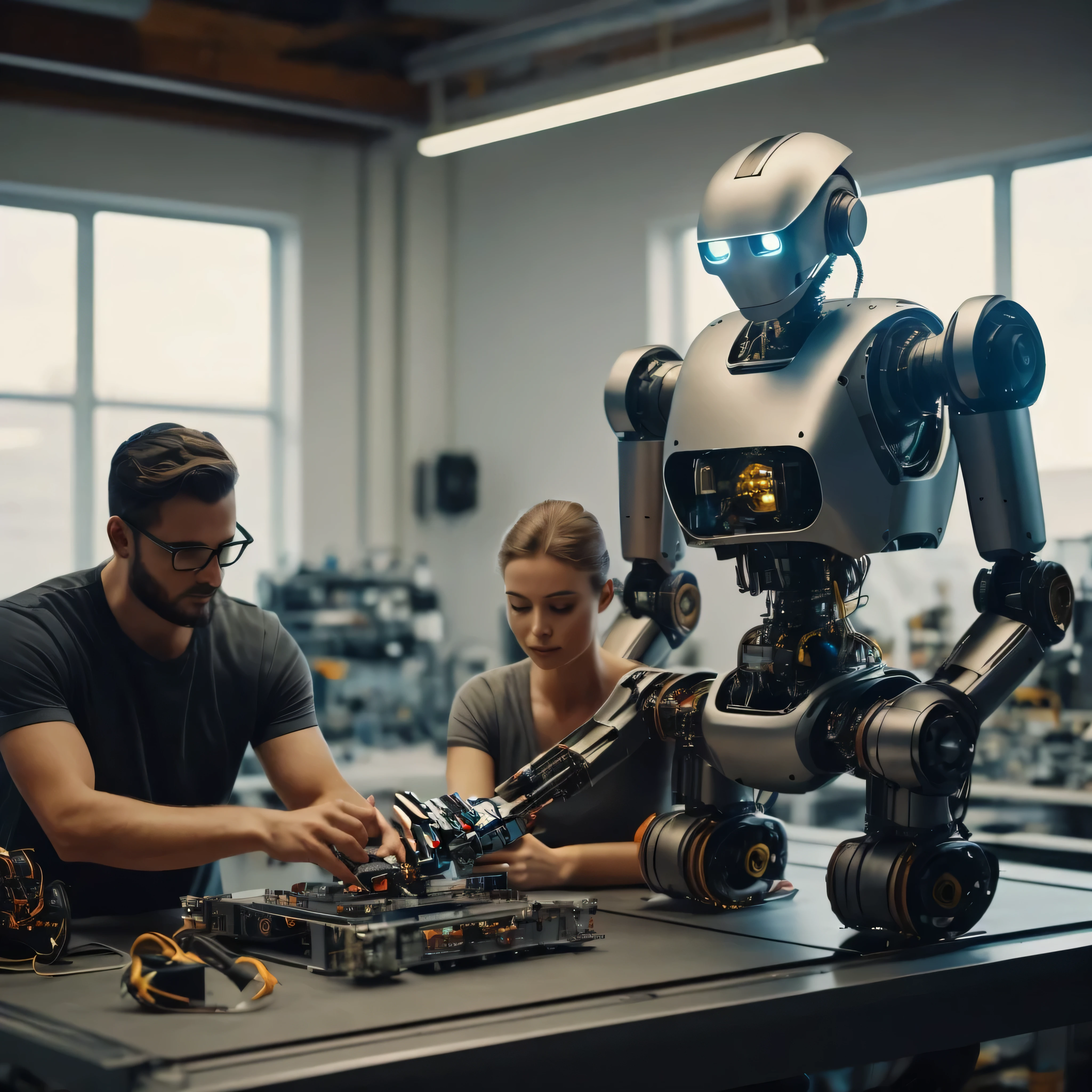 hand holding robot part