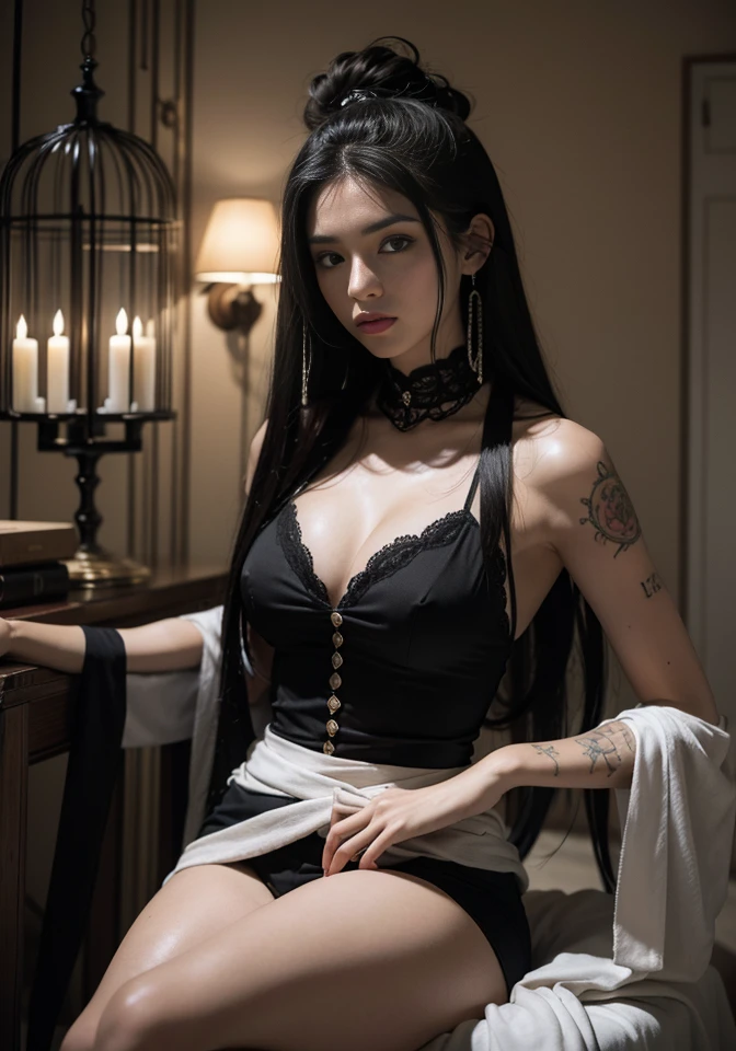Qualité d’image optimale,Détails en suspens,Ultra-haute résolution,1fille japonaise rasta,Elle était dans une cage,Elle portait des vêtements de soldat,menotte,cicatrice,Corps robuste,Sexy et robuste,Abdos détaillés,Lignes musculaires détaillées,Tatouages de grande surface,Beaucoup de tatouages,dynamiquesposes,La nuit,Arrière-plan de la cage,Lumières obscures,Highly detailed menottes,Uniforme de soldat très détaillé,Photo du corps entier,Regardez de bas en haut,Regardez d’en bas, Regardez le spectateur