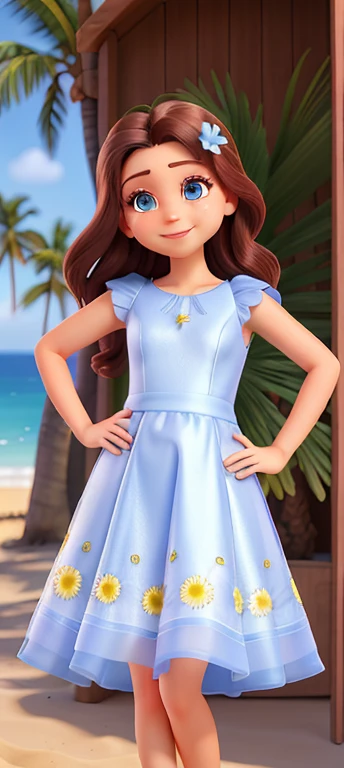 olhos brilhantes, vestido , noite, flores, na praia