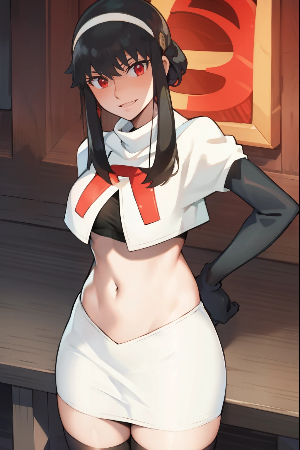 score_9, score_8_up, score_7_up, score_6_up, seductive expression, panty pull futanari, undressing, I-no from Guilty Gear, black hair, heterochromia eyes, bobcut, red witch hat, cropped red jacket, cleavage, underboob, bare shoulders, detached sleeves, fingerless gloves, red lipstick, closed mouth smile, mole on lip, nail polish, eyeshadow, full lips, nipple slip, busty, round ass, smooth penis, swollem glans, (detailed eyes), rooftop, night, source_anime, rating_explicit 