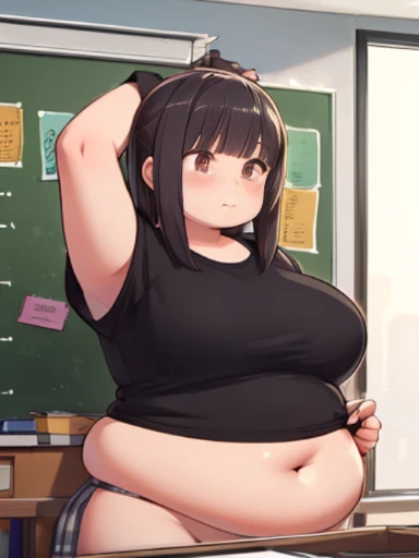 elementary student,Show on the,Colossal tits,prengant,potbelly,Puffed belly,porter's belly,Upper body,