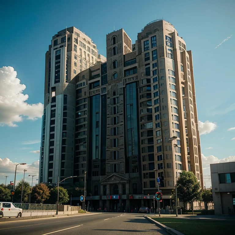 Giant building that has no end, passing from the sky