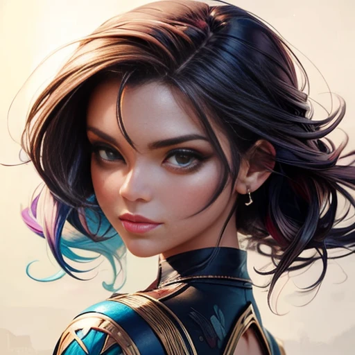 pintura de uma mulher com cabelos grisalhos e camisa branca, estilo de pintura em aquarela, estilo aquarela, estilo artgerm, estilo de artgerm, menina do cabelo prateado, aquarela artstyle, watercolor illustration style, menina cabelo prateado, Estilo na pintura digital, estilo pintura digital, oilpainting style, in the estilo artgerm, estilo artgerm
