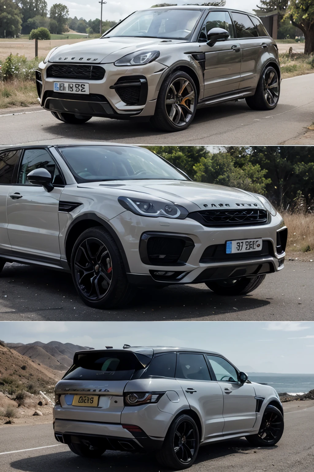 Create a new car from the fusion of Range Rover Sport SVR and Porsche Cayenne Cupe V8