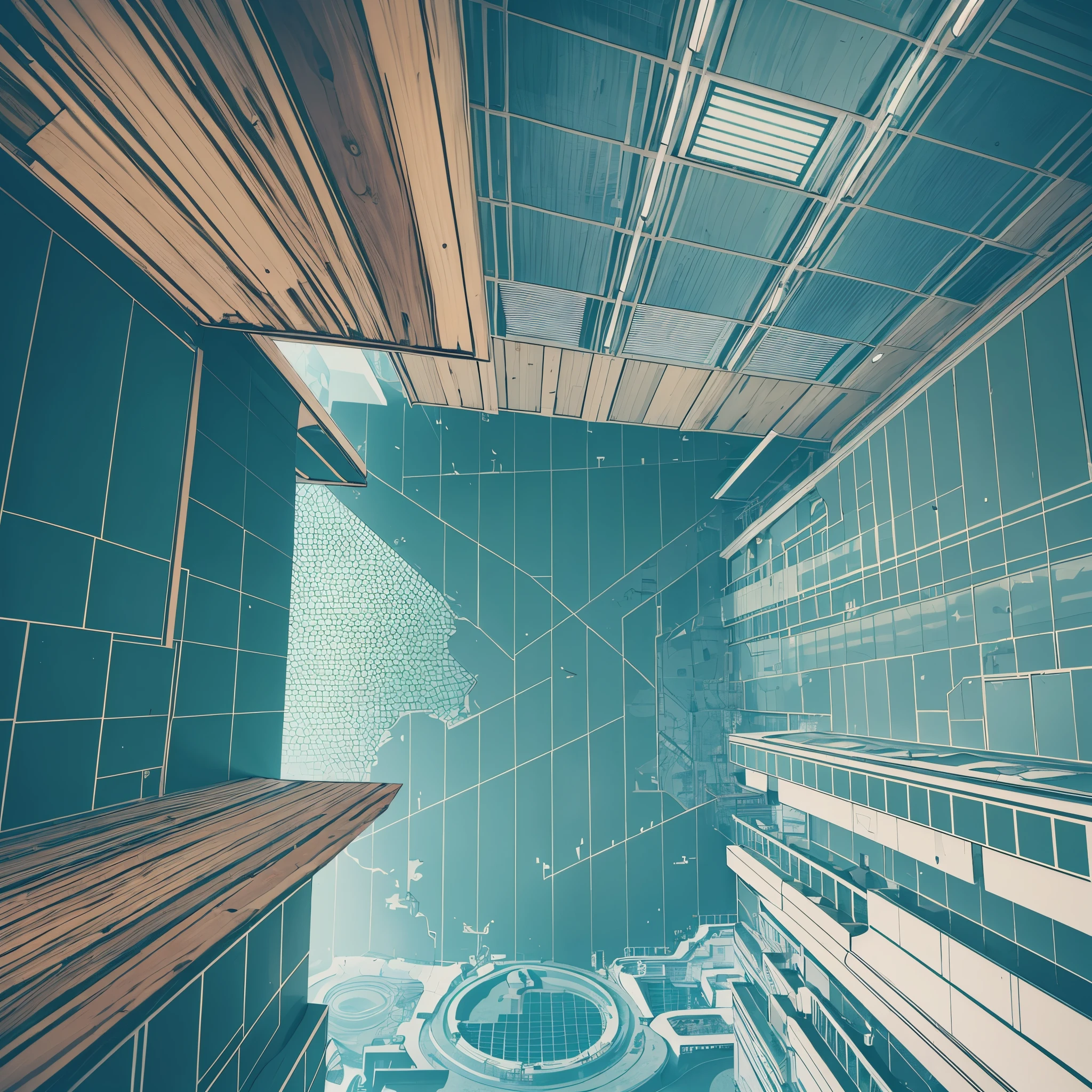 create a bottom-up scene with the image camera pointing at the ceiling of a. Pode ser qualquer qualquer o teto e as paredes, The important thing is that the scene is seen from the bottom up --auto --s2