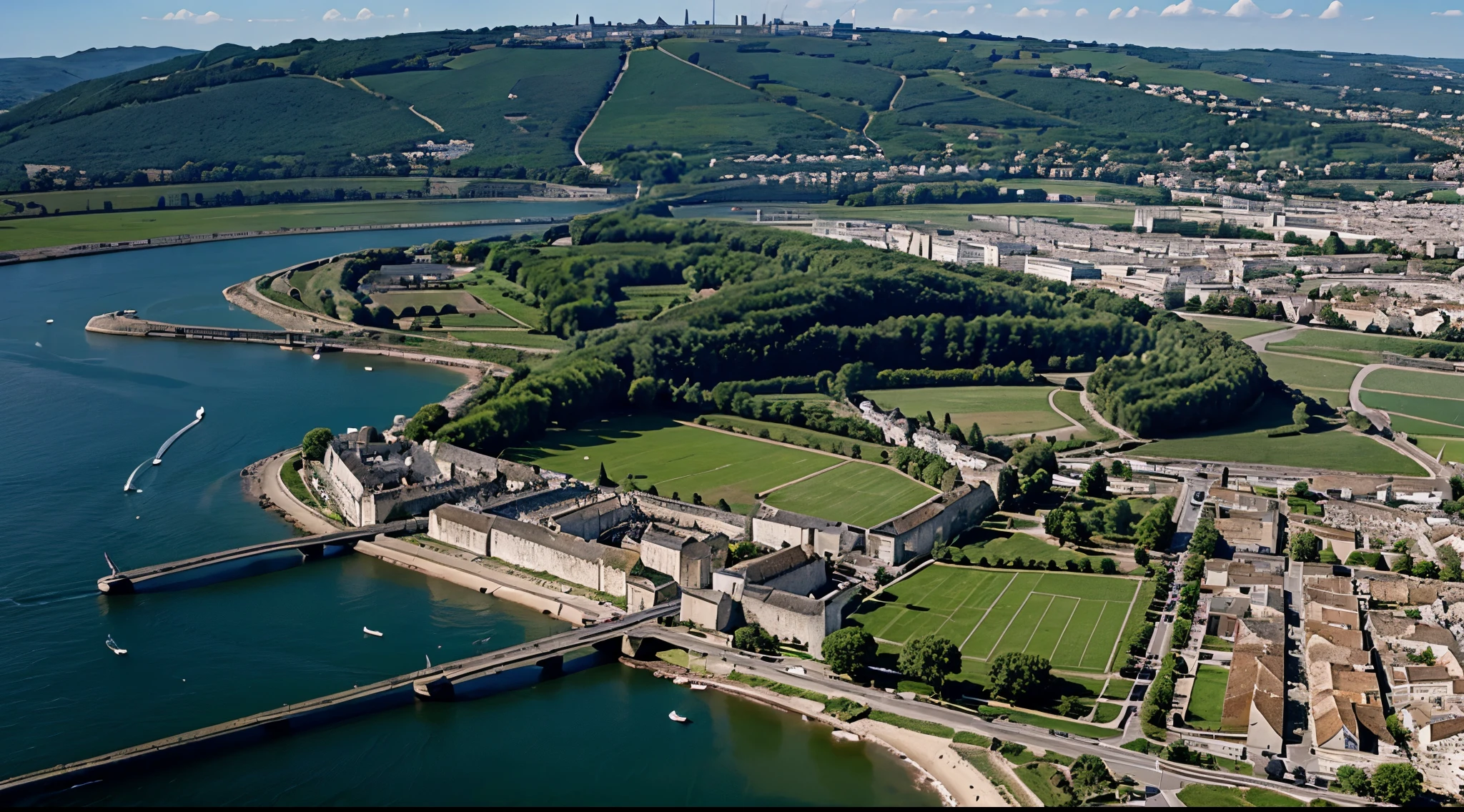 Ville de méditerranéen vue aérienne dans le south de la France