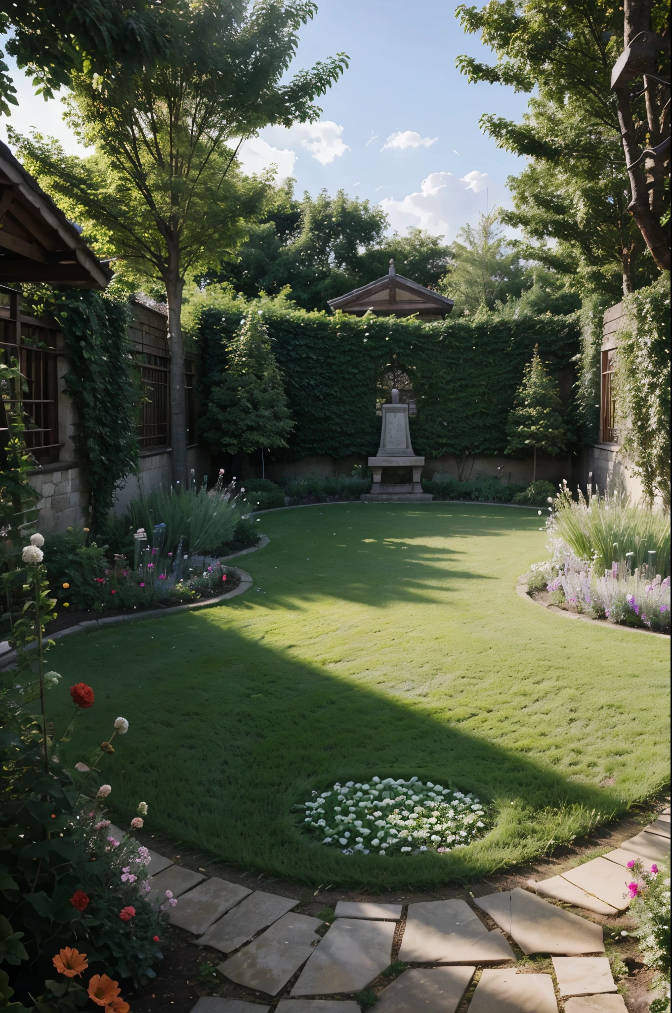 A Magic School in Sky, a Garden in The midle