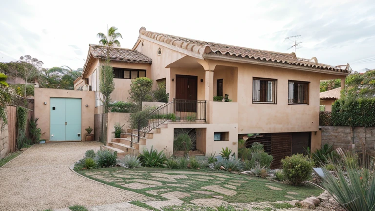 Entrada principal, casa moderna, Landscaped gardens