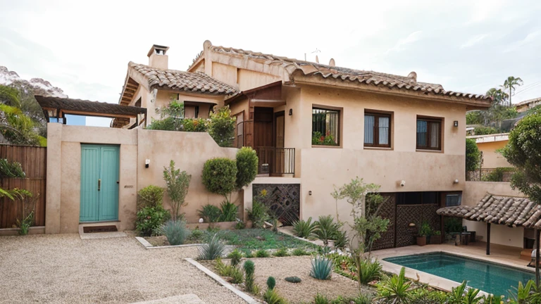 Entrada principal, casa moderna, Landscaped gardens