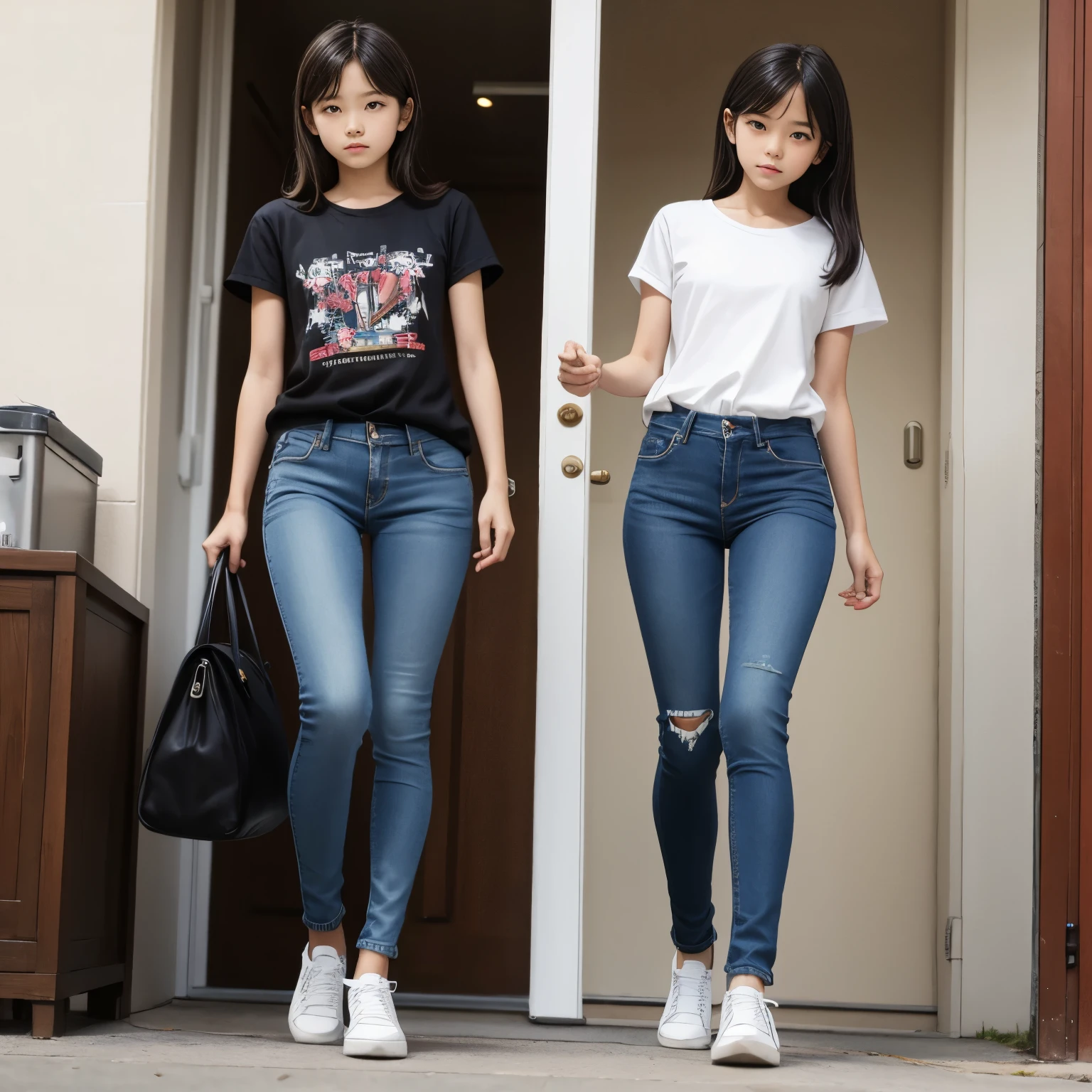 13 year old wearing skinny jeans。