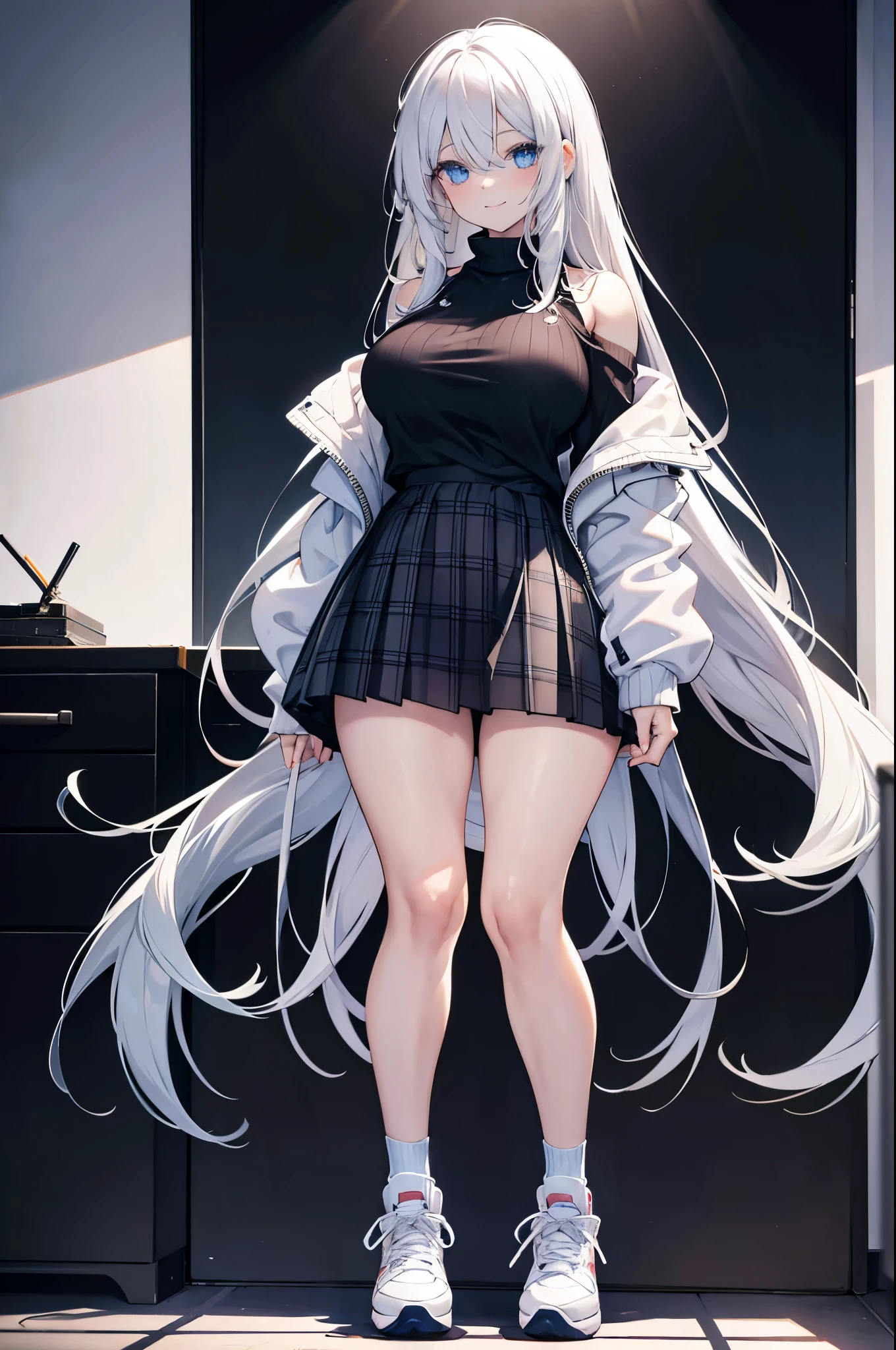 Full body portrait Peeking out the skirt from below、A beautiful woman with mature charm、Perfect Anatomy、Silver Hair、Long Hair、Shiny Hair、Lip gloss Open your mouth and stick out your tongue Ecstatic expression conversion look up Please open your mouth wide, Sticking out tongue and drooling Short Bob squint Ahegao Unfocused eyes Standing with your legs apart (Huge breasts,Saggy breasts:1.5}、Very large detailed breasts、Very beautiful beauty Tight mini skirt Knee-high stockings Knee-high socks garter belt color々なcolorの下着