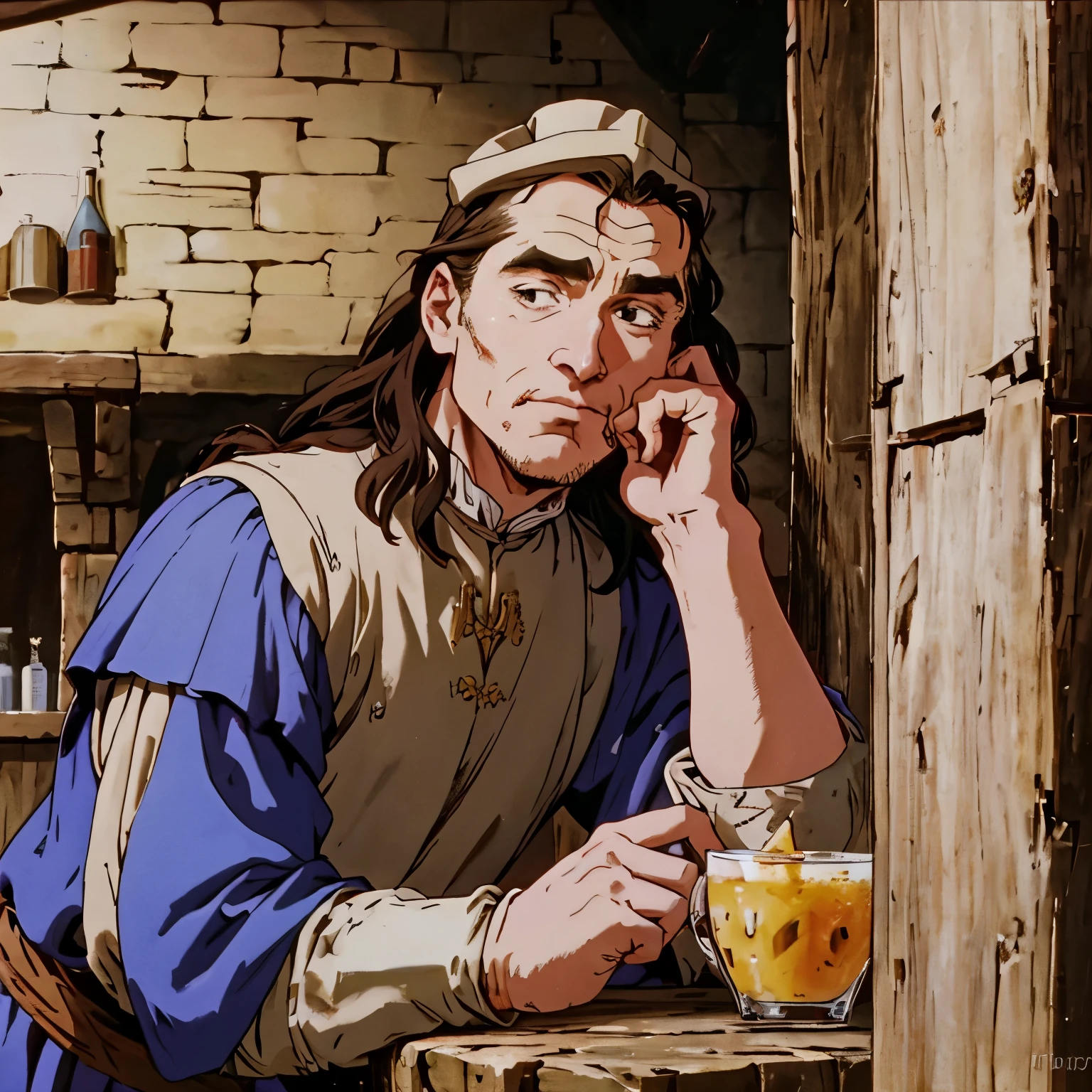 A medieval man tavern keeper, portrait hd