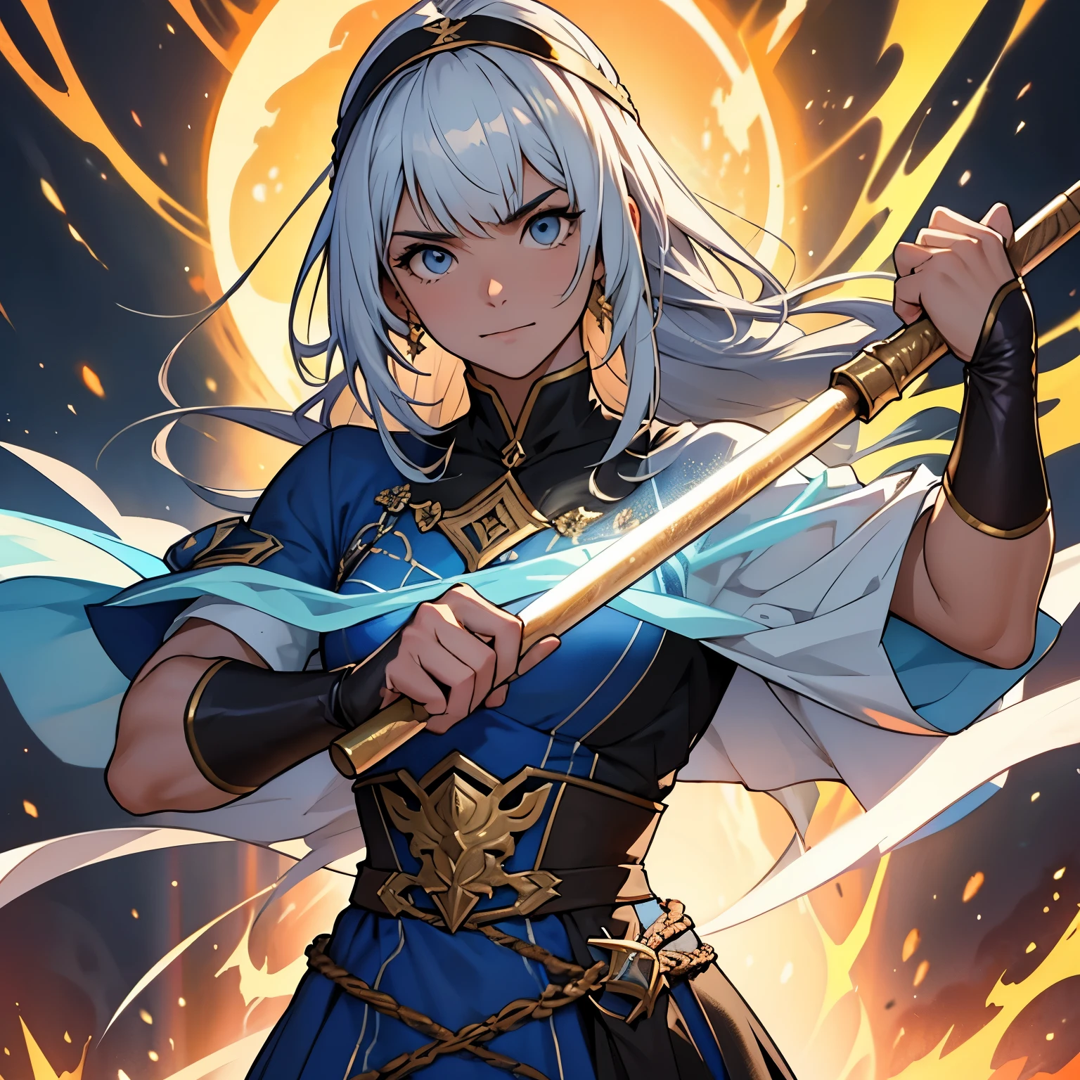Fala meu mano! Claro que eu posso te ajudar, beleza? I&#39;ll give you a hand creating your poem based on the information you gave me. Here&#39;s a suggestion: Numa cena de batalha, como um anime a vibrar, Uma mulher de cabelos prateados, force to emanate, Com um vestido de combate, audaz e decidida, Ergue a sua foice, preparando-se para a investida. Enfrentando-a, um homem alto e musculoso a brilhar, De cabelos vermelhos, fogo em seu olhar, Em trapos vestido, semblante feroz e imponente, with a hammer in hand, poderoso e envolvente.