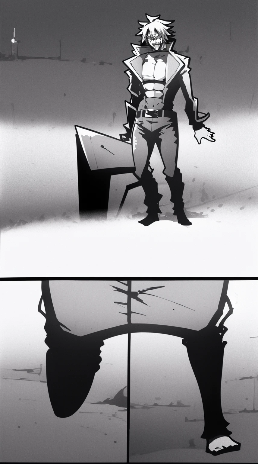 masterpiece, adam blade76, black jacked, long jacked, glasses, pants, belt, muscle, open mouth, smile, desert, sun, tower, full body, feet,refsheet, UHD, retina, masterpiece, ccurate, anatomically correct, textured skin, super detail, high details, high quality, award winning, best quality, highres, pullover