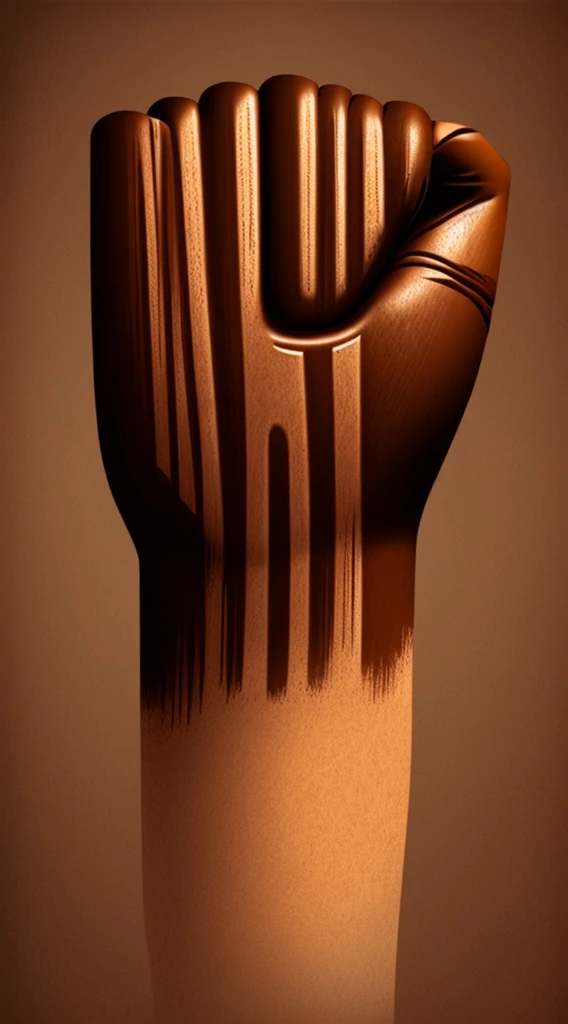 logo a medium brown tone skin arm with a fist making a muscle