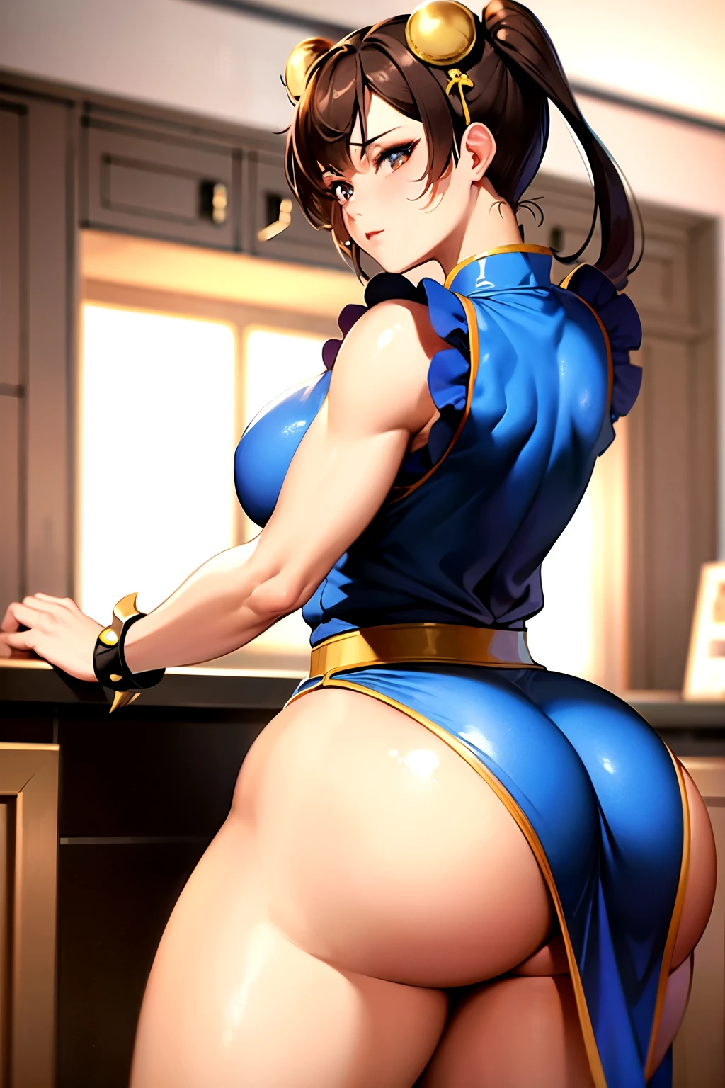 ((Chun li)), ((big ass)), ((better quality)), ((master piece)), It is in the kitchen.