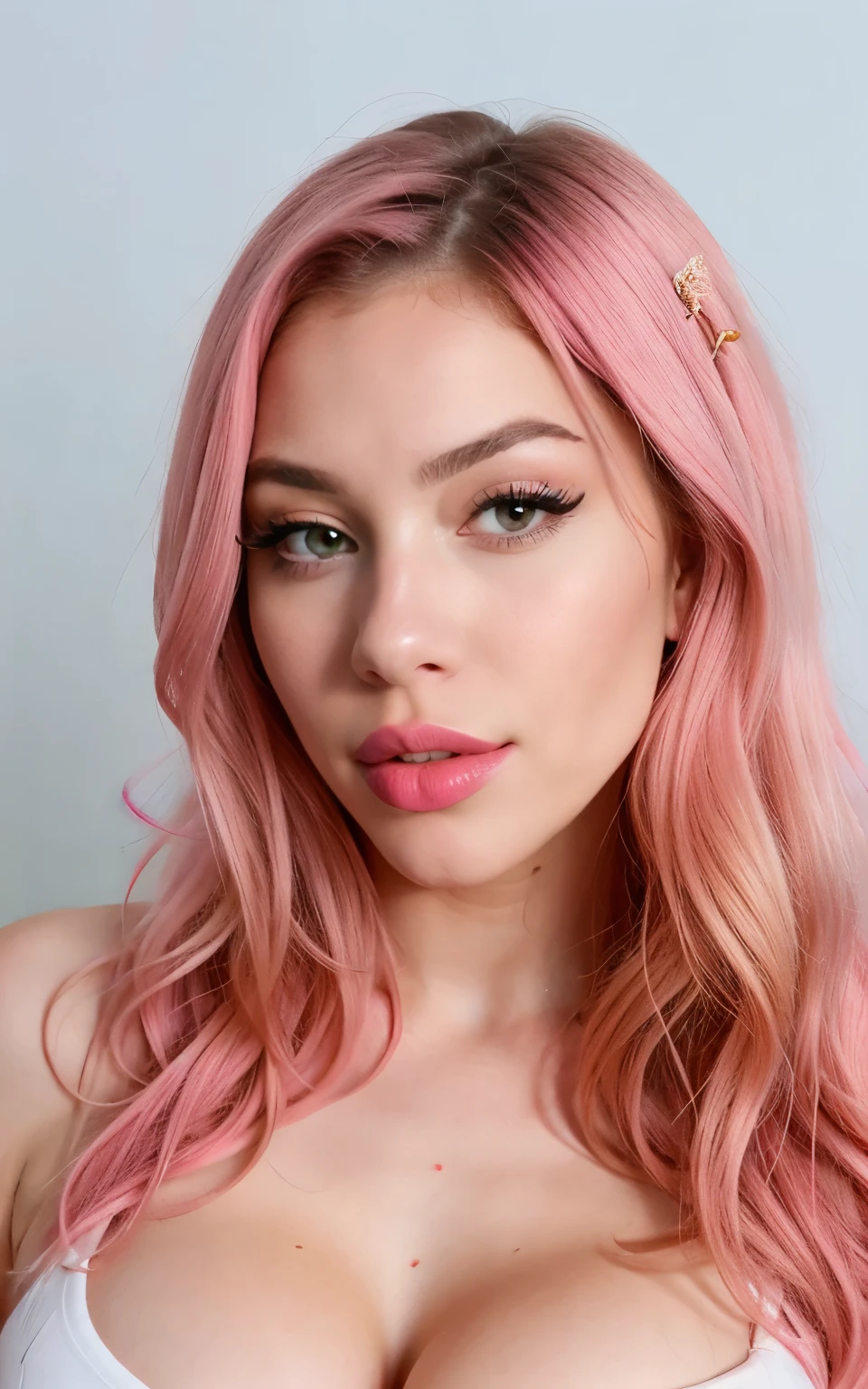 russian belle dephine sexy headshot hyper realistic massive voluptuous lips exaugurated features