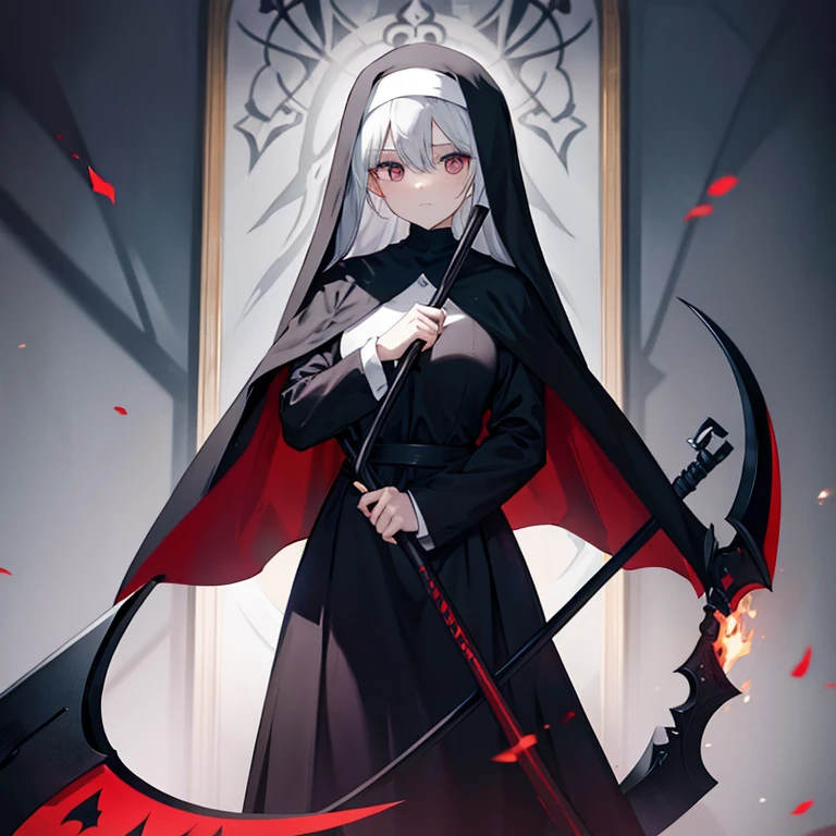 nun holding death scythe