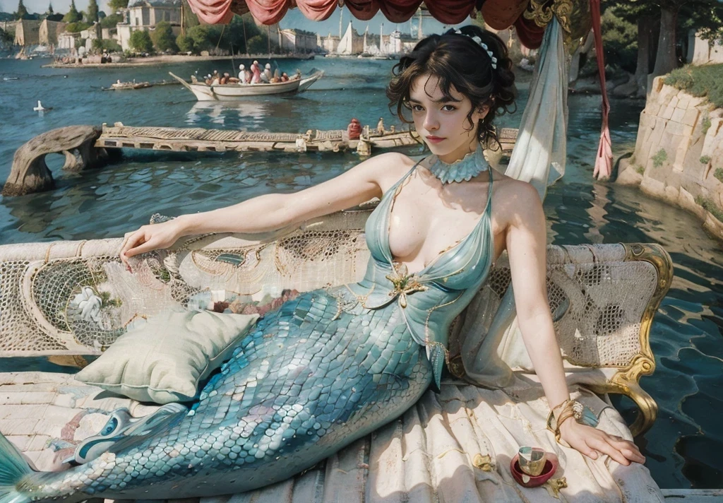 mermaid tail, cushions, seat