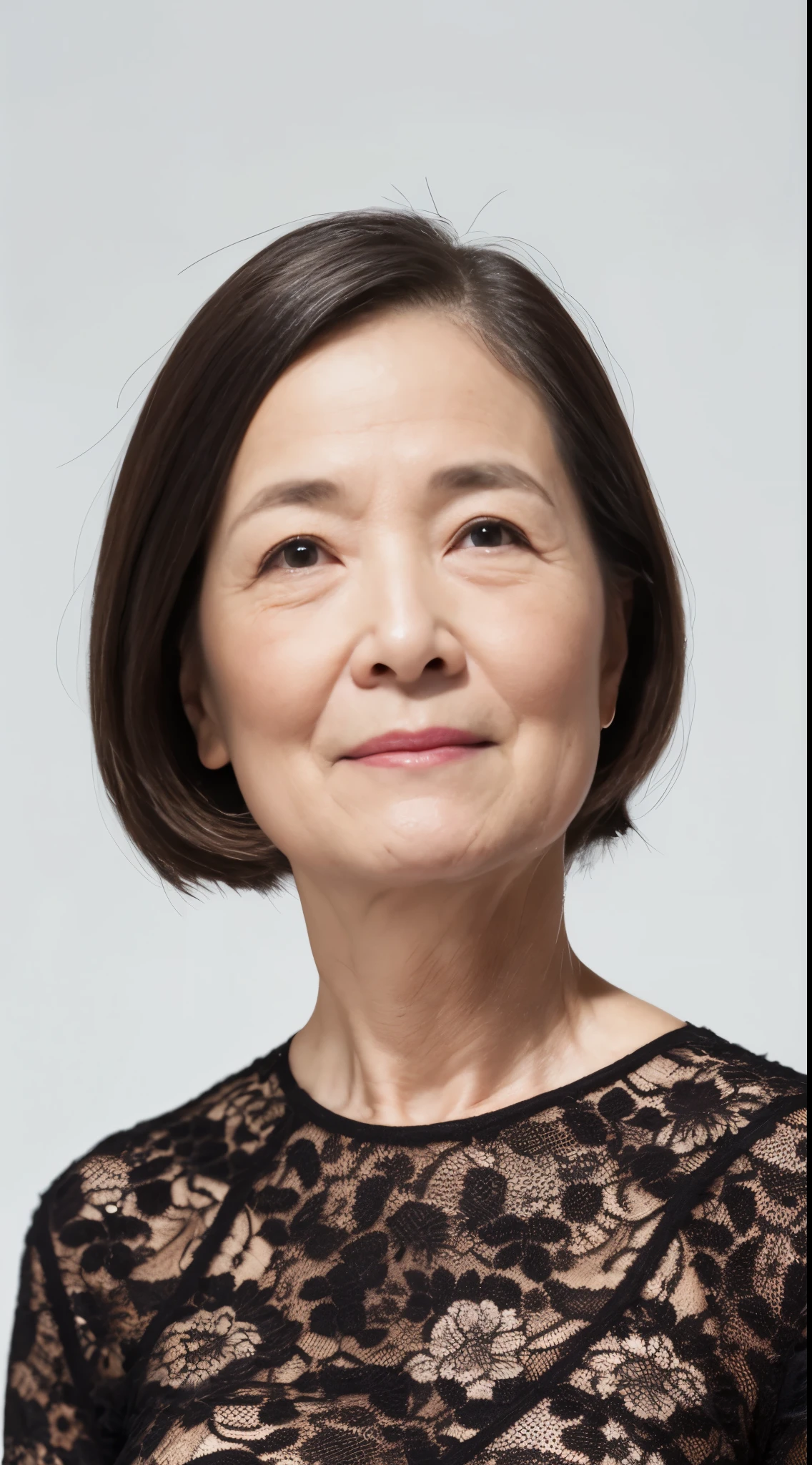 (((Solo))), Obscene look, Elderly mature woman pure white background, gravure, facing front, ((Identity to the camera)), ((Black eyes)), wear a fancy bra, describe the lips correctly,red-lips, Fancy makeup, from the chest up, masuter piece, Best Quality, Ultra-detailed, Photorealistic, Ultra-detailed細なスキン, Perfect Anatomy, (1 mature housewife), (positive), 95 years old, Tremendous big, fashion modell, glamor, A sexy, Chromo-white skin, Looking at Viewer,