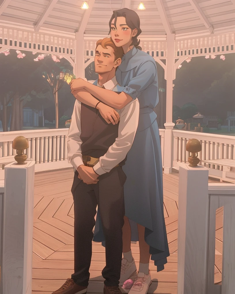 there is a woman and a boy standing in a gazebo, smooth in _ the background, jordan grimmer and natasha tan, tyler edlin and natasha tan, very very low quality picture, in the background, taken in the early 2020s, 🤬 🤮 💕 🎀, taken in 2 0 2 0, background is heavenly