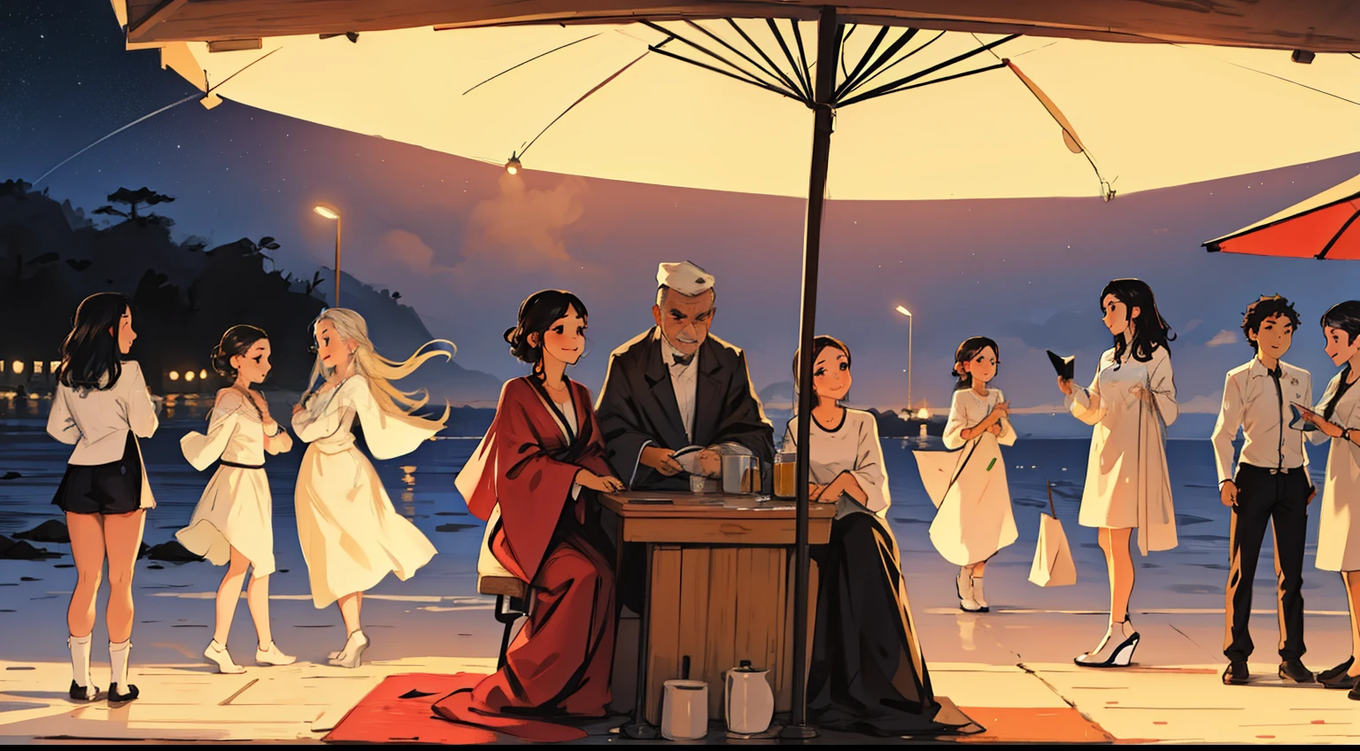 modo paisagem, a noite, estelas cadentes no ceu, final de ano, Buzios, rio de janeiro, detalhista
